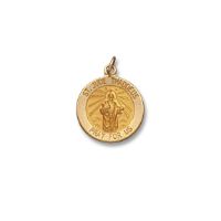 14kt Solid Yellow Gold St. Jude Medal 5/8&quot; Diameter (Size 2)
