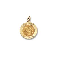 14kt Solid Yellow Gold St. Luke Medal 5/8” Diameter (Size 2)