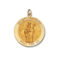 14kt Solid Yellow Gold St. Patrick Medal 1” Diameter (Size 5)