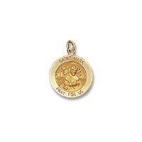 14kt Solid Yellow Gold St. Mark Medal 5/8” Diameter (Size 2)