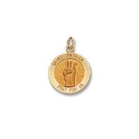 14kt Solid Yellow Gold St. Patrick Medal 5/8” Diameter (Size 2)