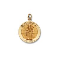 14kt Solid Yellow Gold St. Patrick Medal 3/4” Diameter (Size 3)
