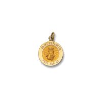 14kt Solid Yellow Gold St. Peregrine Medal 1/2” Diameter (Size 1)
