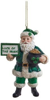 4" Irish Santa Ornament- Luck of the Irish