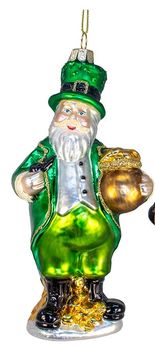 5&quot; Glass Irish Santa Ornament