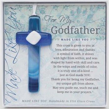 Godfather Gift USA Handmade Glass Cross