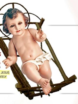 11&quot; Baby Jesus with Wooden Crib