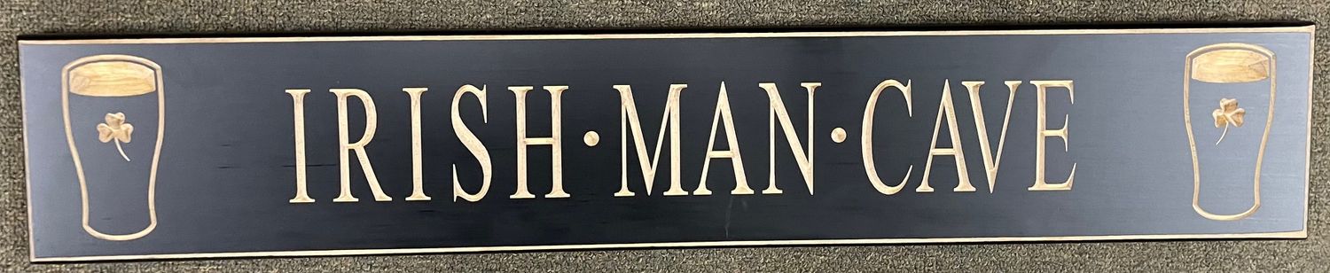 Irish Man Cave Black Wood Sign Irish Man Cave Black Wood Sign