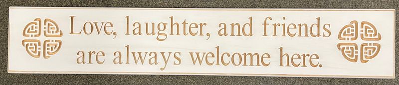 Love, Laughter, and Friends Are Always Welcome Here Antique White Wood Sign Love, Laughter, and Friends Are Always Welcome Here Antique White Wood Sign