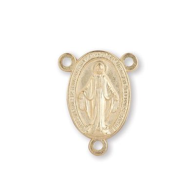 Gold Plated Large Miraculous Rosary Center Gold Plated Large Miraculous Rosary Center