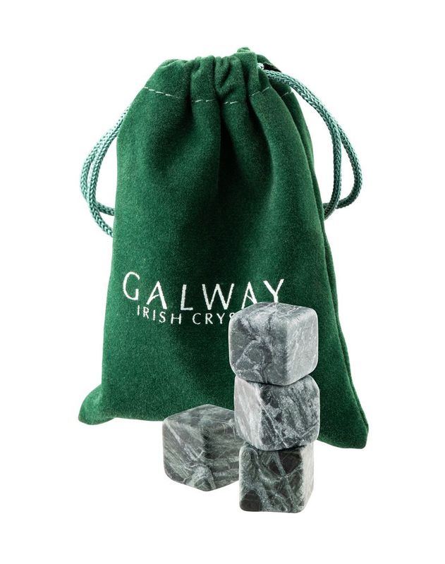 Galway Irish Crystal Cooling Stones Set of 4 - Green Marble