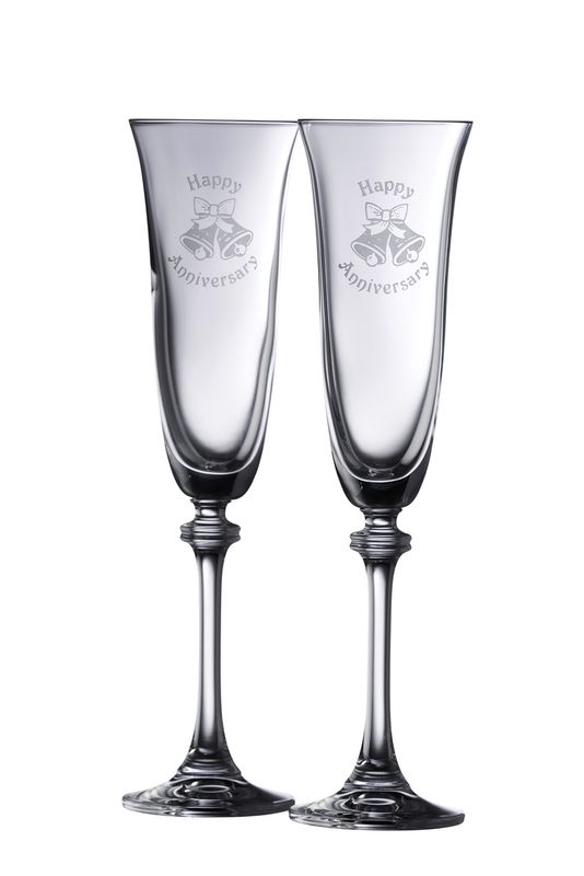 Galway Irish Crystal Happy Anniversary Liberty Flute (Pair)
