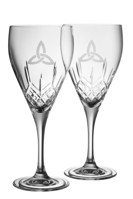 Galway Irish Crystal Trinity Knot Red Wine (Pair)