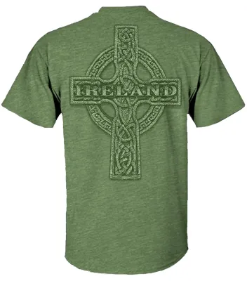 Celtic Cross Puff Green T-Shirt