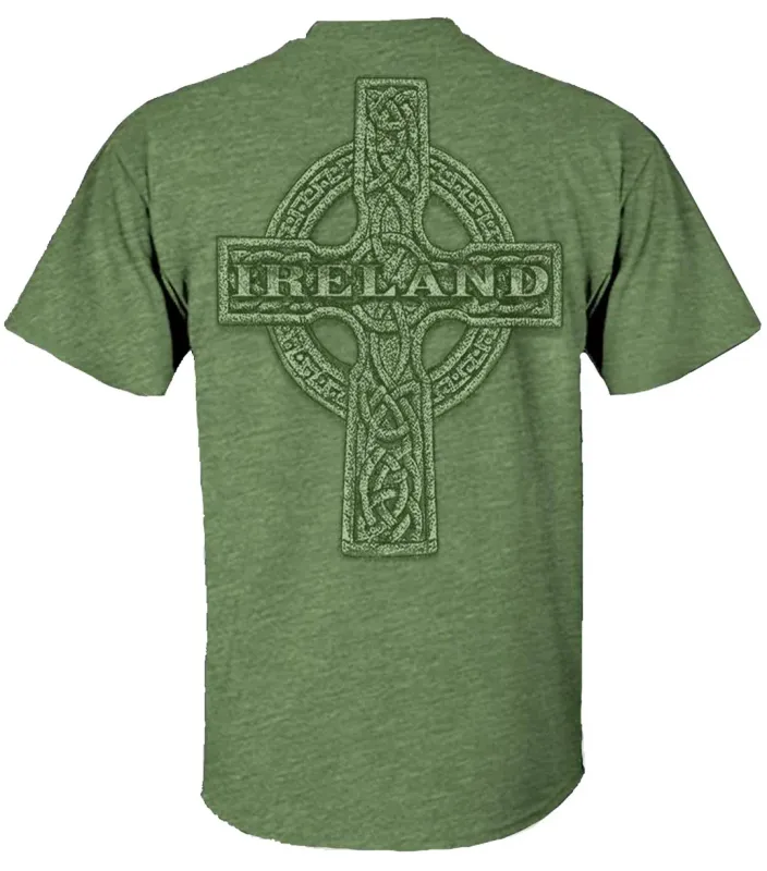 Celtic Cross Puff Green T-Shirt