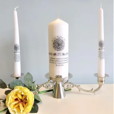 Mullingar Pewter Claddagh Wedding Candleholder (candles not included)