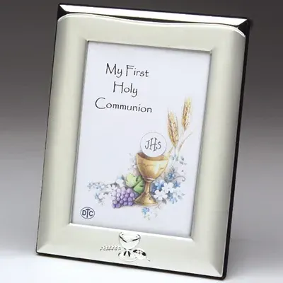 Frame First Communion Chalice Silver Disc.