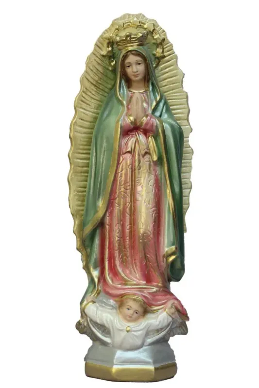 12" Our Lady of Guadalupe Color Statue