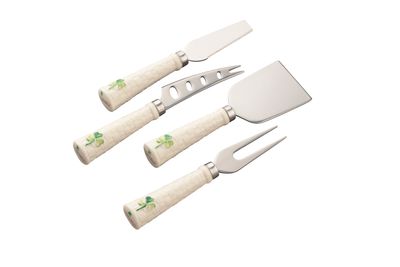 Belleek Shamrock Cheese Knife Set Disc.