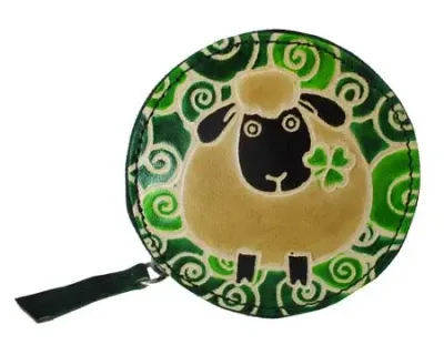 Sheep Round Leather Purse Sheep Round Leather Purse