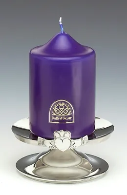 Mullingar Pewter Claddagh Stem Candle Holder (candle not included)