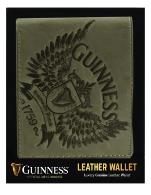 Guinness® Leather Wallet, Gray Wings Design