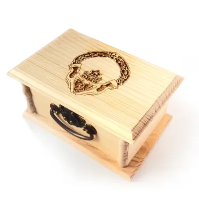 Irish Claddagh Small Latched Wooden Box