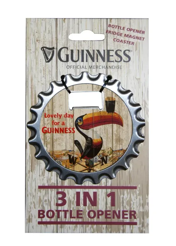 Guinness® 3 in1 Bottle Opener, Magnet &amp; Coaster