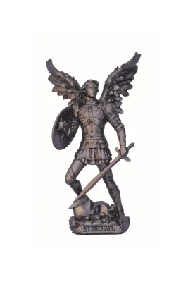 4" St. Michael Bronze Statue