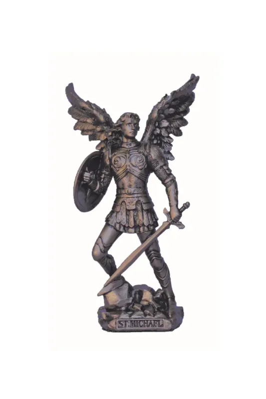 4" St. Michael Bronze Statue