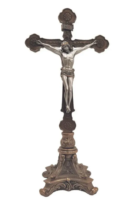12.5" Standing Double Sided Crucifix