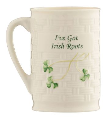 Belleek I've Got Irish Roots Mug Belleek I've Got Irish Roots Mug