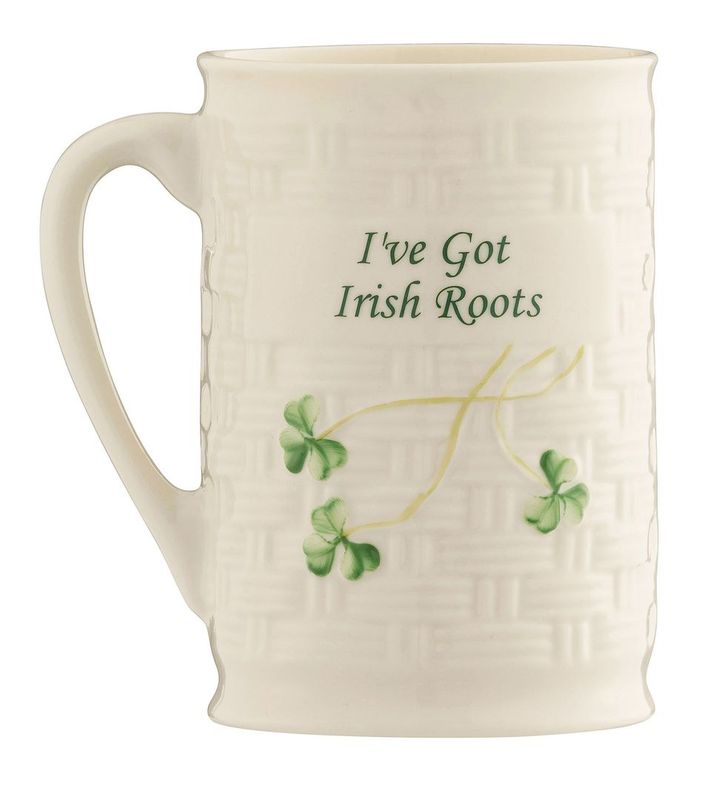 Belleek I've Got Irish Roots Mug