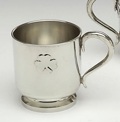 Mullingar Pewter Shamrock Baby Cup