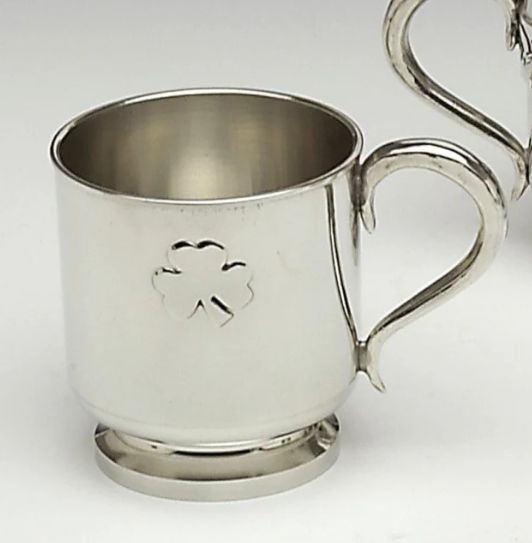 Mullingar Pewter Shamrock Baby Cup