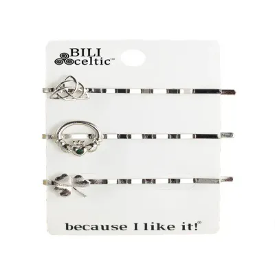 Triple Carded Celtic Hair Pins - Silvertone