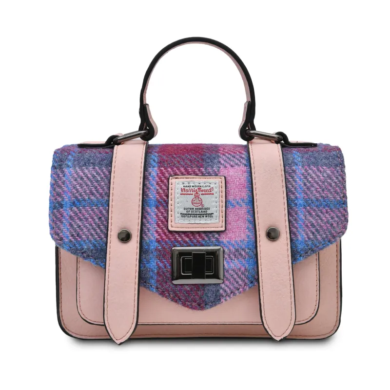 Harris Tweed® Mini Satchel- Pink Tartan