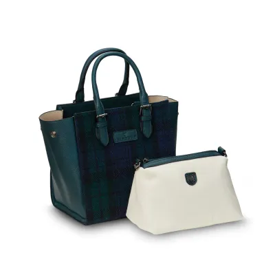 Harris Tweed® Medium Caillie Tote- Black Watch Tartan Harris Tweed® Medium Caillie Tote- Black Watch Tartan