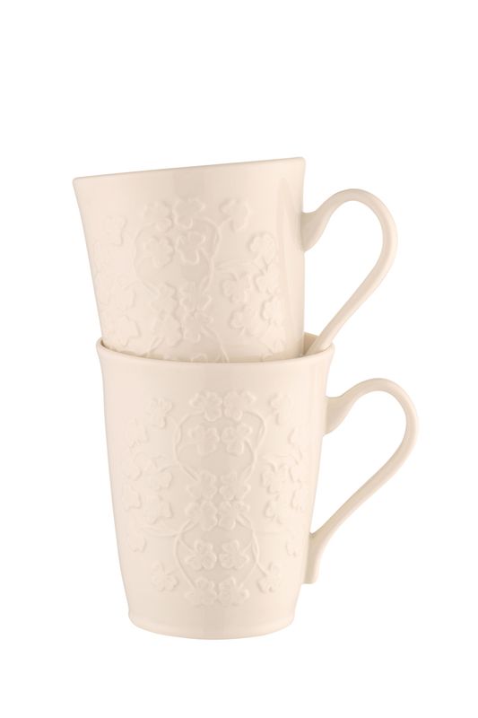 Belleek Field of Shamrock Mugs (Set of 2)