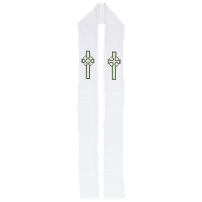 Deacon Celtic Cross Stole- Pure White