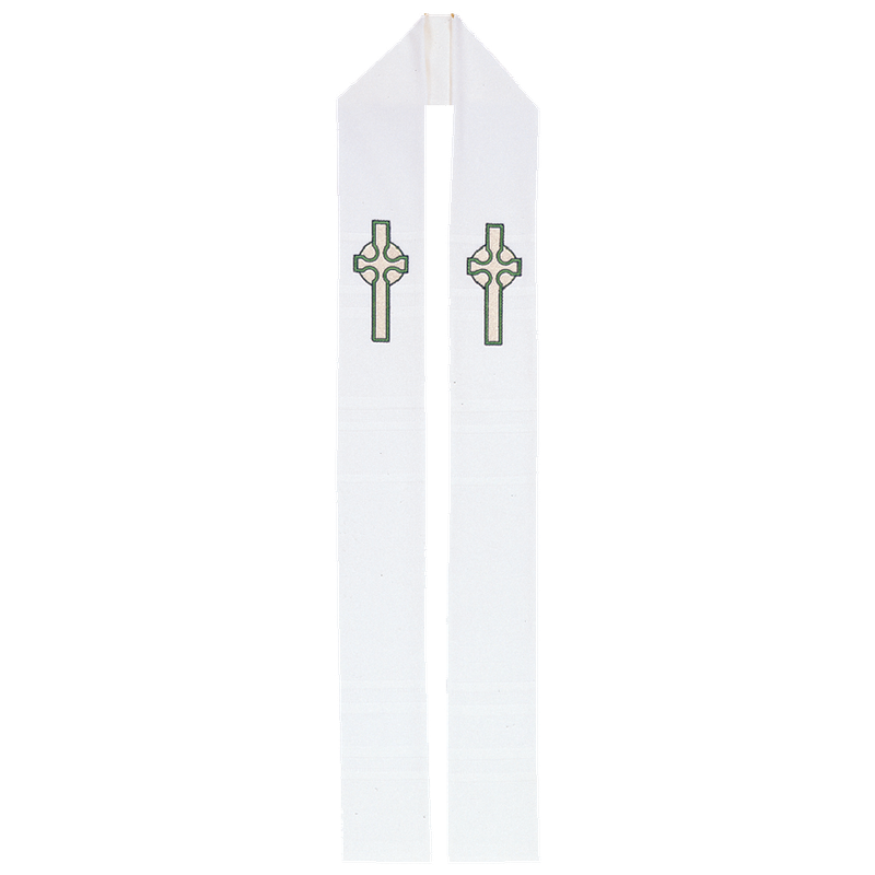 Deacon Celtic Cross Stole- Pure White