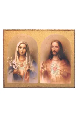 Sacred Heart of Jesus and Immaculate Heart Plaque
