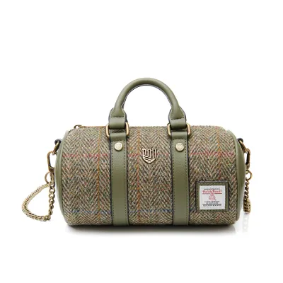 Harris Tweed® Mini Duffel Bag- Chestnut Herringbone Harris Tweed® Mini Duffel Bag- Chestnut Herringbone