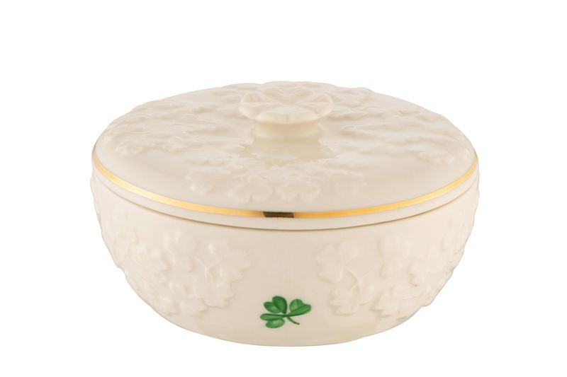 Belleek Fields of Shamrocks Trinket Box