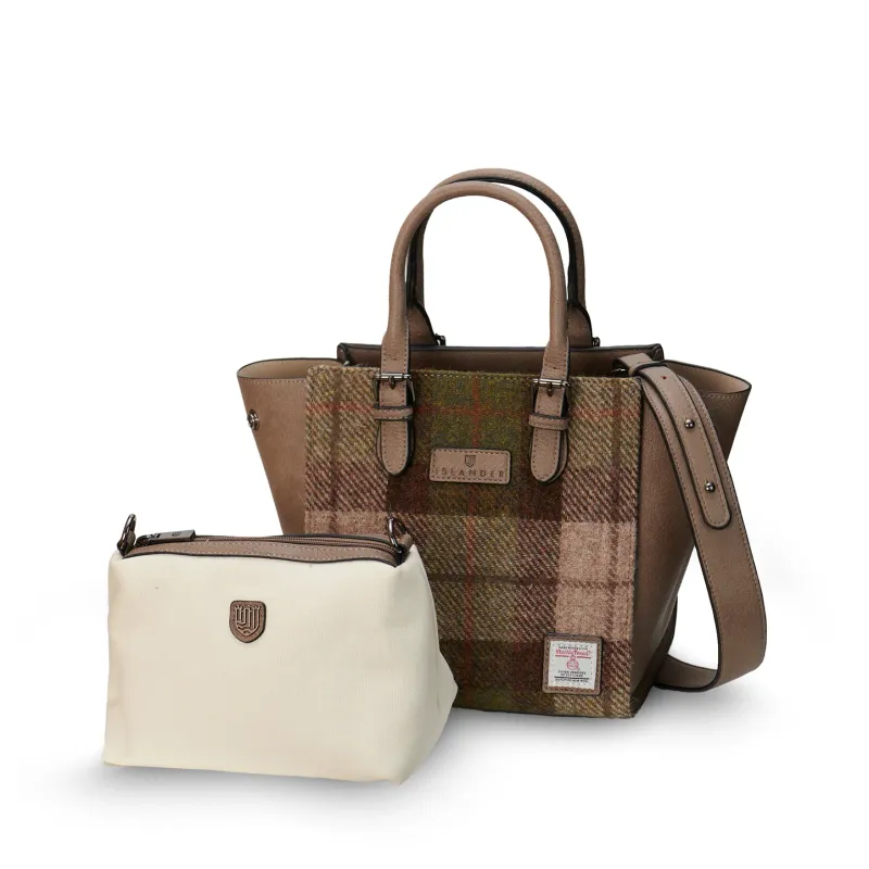 Harris Tweed® Medium Caillie Tote- Chestnut Tartan