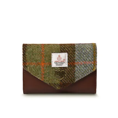 Harris Tweed® Small Clasp Purse- Chestnut-Blue Tartan Harris Tweed® Small Clasp Purse- Chestnut-Blue Tartan