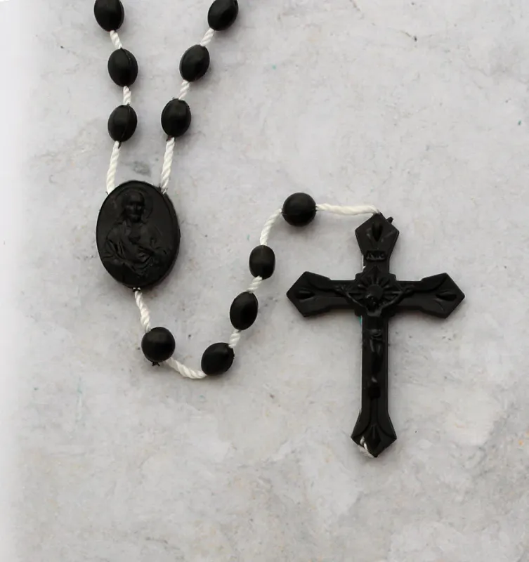 Rosary String Oval Black