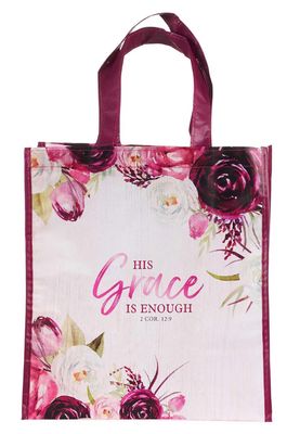 His Grace is Enough Pink Tote Bag