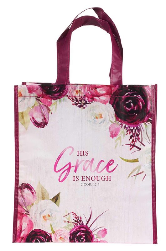His Grace is Enough Pink Tote Bag