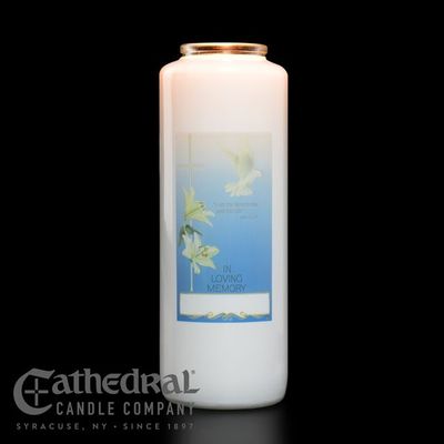 In Loving Memory- 6-Day Glass Bottle Style Candles- Case of 12 In Loving Memory- 6-Day Glass Bottle Style Candles- Case of 12